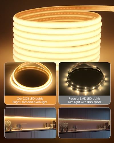 Tira LED COB Aclorol 16.4FT 3000K Blanco Cálido miniatura 4