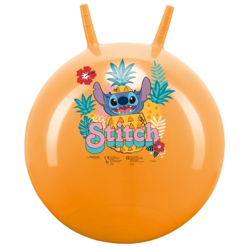 John- Disney Stitch Lilo Ballon Sauteur, 59528, Orange nacré, 50 cm