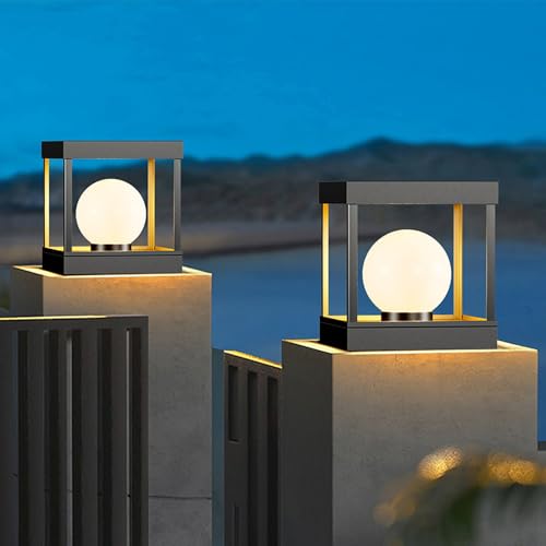 Farolas exteriores con tapas de vidrio transparente e iluminación para portones y terrazas 3