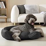 Arlee Step in Pet Bed - Orthopedic Memory Foam Dog Bed, Premium, Durable, and Washable Fabric, Pet Bed Designed for Large and Extra Large Dogs and for Their Ultimate Comfort - Black(L)