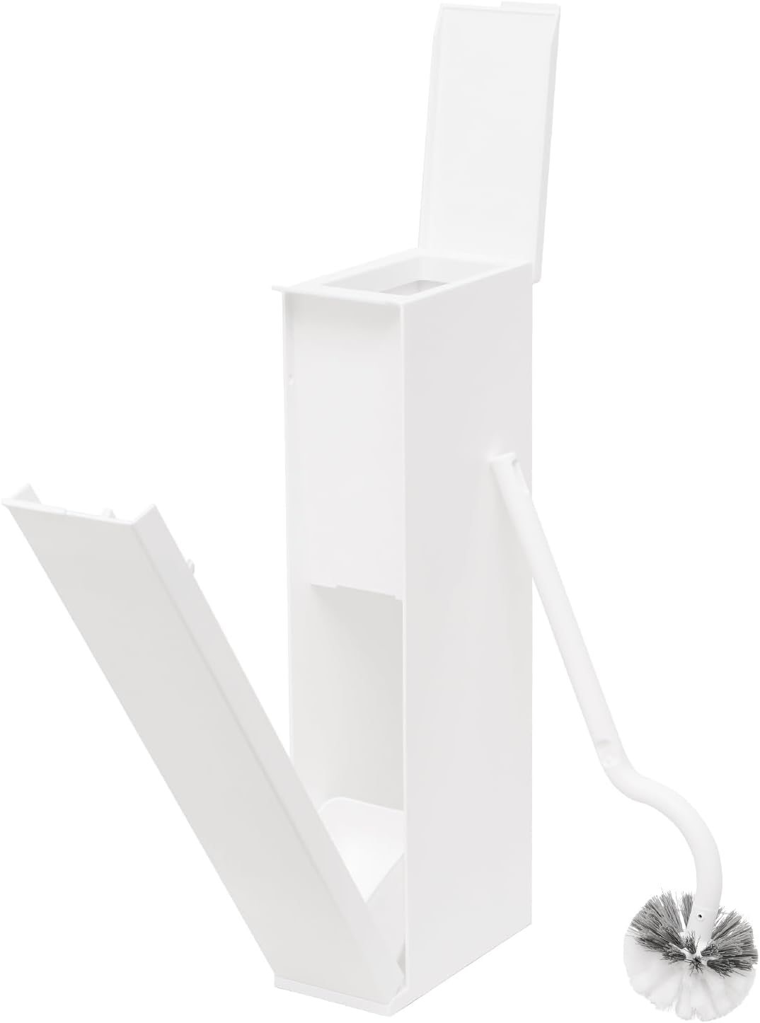 LEC Cleanliness Habits Toilet Station (Includes Toilet Pot + Toilet Brush) / Place on The Edge to Drain Water/Wash Inside The Edge Without Worrying About Direction