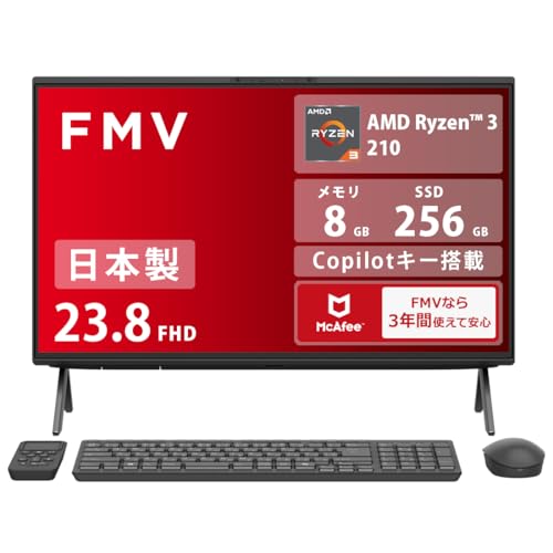 FMV �x�m�� �f�X�N�g�b�v�p�\�R�� ��̌^ ���{�� Desktop F WF1-L1 (Copilot�L�[����/Win 11/23.8�^/AMD Ryzen 3/8GB/SSD 256GB/�X�[�p�[�}���`�h���C�u/Office�Ȃ�) AZ_WF1L1_Z
