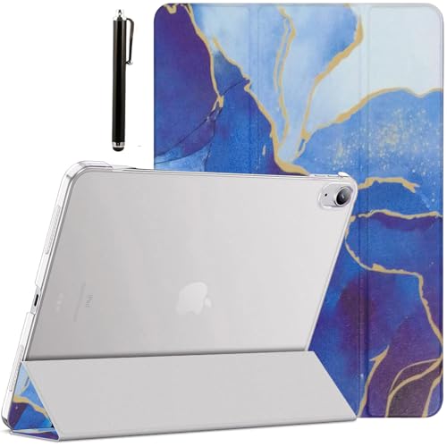 Image of ProElite Cover for Apple iPad (A16) 11th /10th Generation (2025 /2022) Cover Case, Transparent Smart case for iPad 11th /10th Gen 2025 /2022 (Supports Auto Sleep Wake) with Stylus Pen, Ocean Blue
