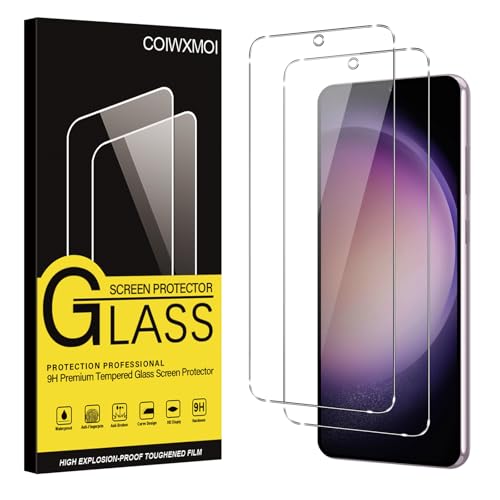 Coiwxmoi 2 Pièces Verre Trempé pour Samsung Galaxy S23 5G 6,1",Ultra Résistant Film Protection écran, Dureté 9H Glass, Sans Bulles D'air,Anti-Rayures HD Transparent Vitre Protection pour Samsung S23