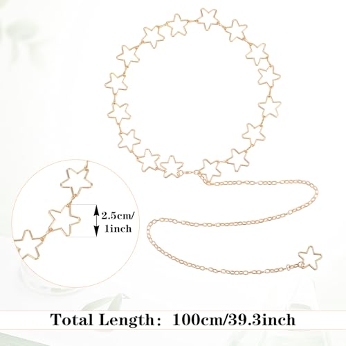 Star Waist Chain Gold Stars Belt Y2k Belt Metal Belly Chains Adjustable Star Chain Belts for Women Dresses Skirts Jeans3