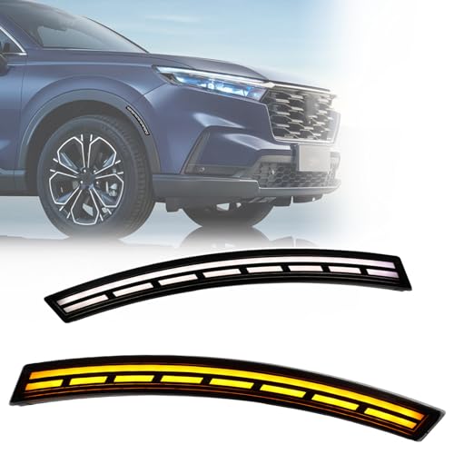 GEEGEETOP Smoked Lens LED Side Marker Bumper Light DRL Assembly Compatible with 2023 2024 Honda CRV CR-V Functions as Tail Light Turn Signal Light by GEEGEETOP - Used condition - US$43.55