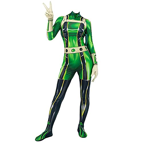 Asui Tsuyu - Disfraz de anime My Hero Academia, overol verde para Halloween para adultos