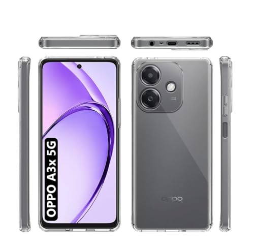 Image of COVERBLACK Soft Rubber Back Cover Compatible Model for Oppo CPH2641 / A3x 4G / A3 5G - Transparent
