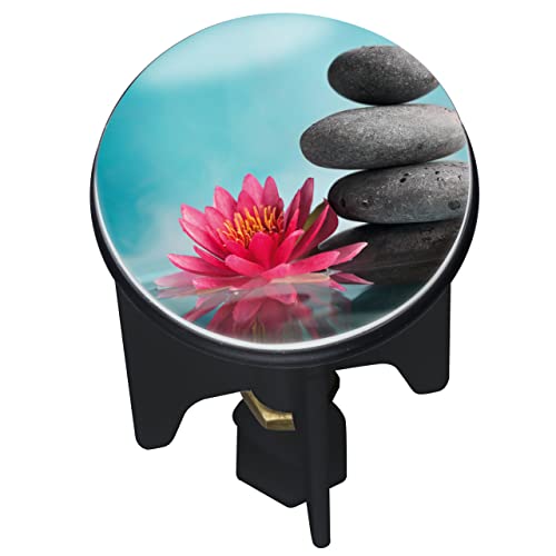 WENKO Waschbeckenstöpsel Pluggy® Lotus - Abfluss-Stopfen, für alle handelsüblichen Abflüsse, Kunststoff, 3.9 x 6.5 x 3.9 cm, Mehrfarbig