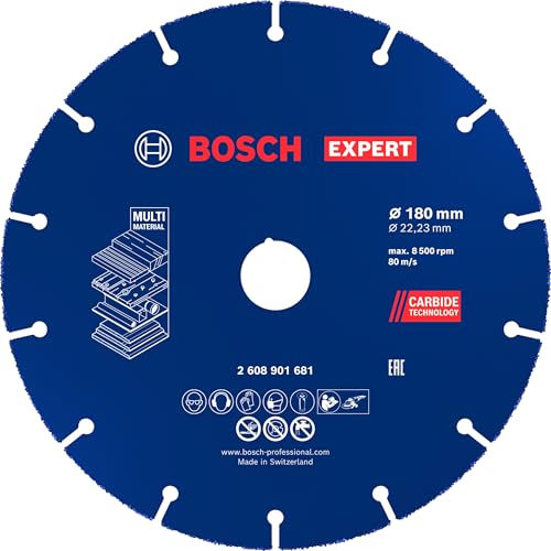 1 x Expert Carbide Multi Wheel kesme diski; büyük açılı taşlama makineleri için (sert ahşap, çivili ahşap, çap 180 mm, profesyonel aksesuar, büyük açılı taşlama makinesi)