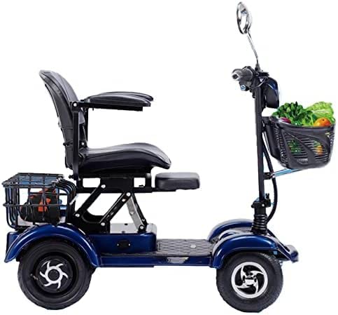 SKORDO Scooter de movilidad de 4 ruedas, dos plazas, 380 W, resistente, para personas mayores y adultos, capacidad de 200 kg, 48 V, 20 Ah, portátil, plegable, para ancianos, iluminación LED completa