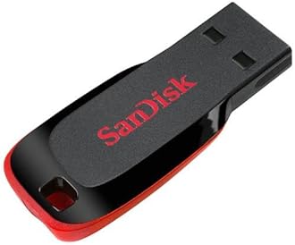 Sandisk Cruzer Blade USB Flash Drive, 64 GB, Black/Red (SDCZ50-064G-A46)
