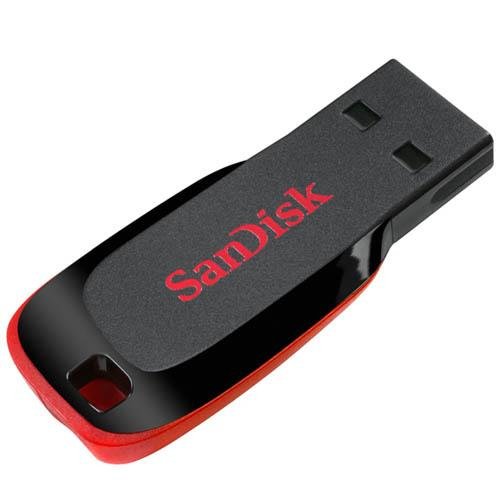 Sandisk Pen drive USB Cruzer Blade, 64 GB, preto/vermelho (SDCZ50-064G-A46)
