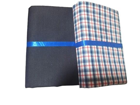 207-Polytech Textiles Shirting Suiting Combo, Blue Red Checks Shirt with Dark Trouser, 2.25m Shirt 1.2m Suiting, Poly Cotton, Regular Fit-image-36
