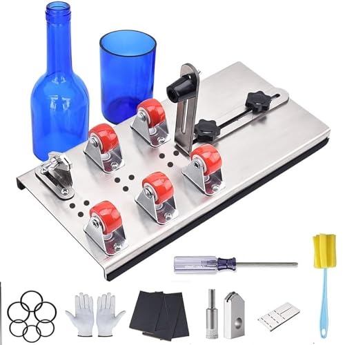 Image of LPLYAA Stainless Steel DIY Glass Bottle Cutter, Adjustable Sizes Metal Glassbottle Cut Hine for Crafting Bottles Household Decorations Cutting Tool, 20240516
