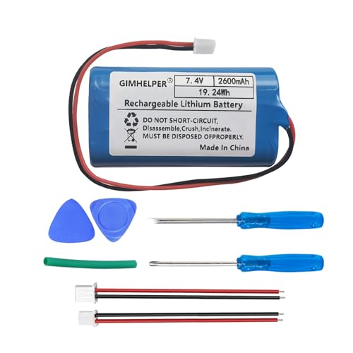 7.4v 2600mah Rechargeable Battery Lithium Li ion Batteries 7.4v Rechargeable Battery (Upgraded) Compatible for Multiple Device 7.4v 2600mah Batteries with PH 2.54 & PH 2.0 JST Connector and Tool (1)