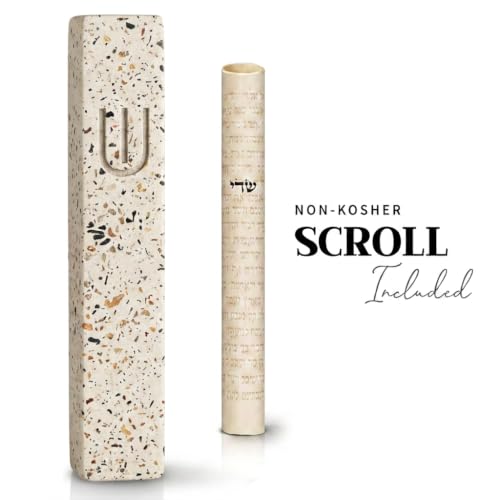 Image of SURI Mezuzah for Door with Scroll - 6 Inch Modern Mezuzah Case with Non Kosher Scroll Included, Fits up to 5 inch Scroll, Easy Adhesive Installation, Gift Box Included
