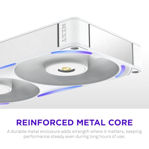 Image of NZXT F240X Performance Single-Frame Fan - 2X 120mm PWM RGB PC Case Fans - Max Airflow & Static Pressure - Low Noise - LCP Frame & Blades - Magnetic Fluid Dynamic Bearing - 30mm Thick - White