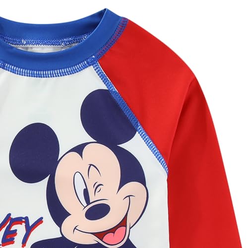 Disney Mickey Mouse Baby Boys UPF 50+ Rash Guard, Swim Trunks and Sun Hat with Ears 3 Piece Bathing Suit Set for Infants4