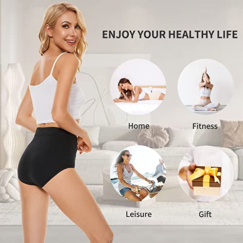 Cleainkorte Women's Cotton Underwear High Waisted Stretch Briefs Ladies Full Coverage Panties (Regular & Plus Size) #TOP3