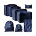 Produktbild Rojeam Koffer Organizer Set 8-teilig Reisetasche in Koffer Wäschebeutel Aufbewahrungstasche Kleidertaschen Gepäck Aufbewahrung Taschen (Navy blau)