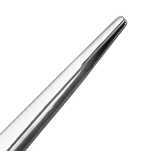Sourcingmap 2 Pcs 12-Inch Stainless Steel Straight Blunt Tweezers with Serrated Tip Daily Garden Tool, Silver - Image 4