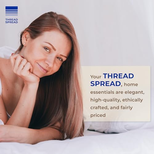 THREAD SPREAD 100% Egyptian Cotton Sheets Full Size - 600 Thread Count White Sheet, 4 PC 16" Deep Pocket Full Size Sheets Sets, High Thread Count Soft Cooling Sateen Weave Cotton Hotel Luxury Sheet - Thumbnail 2