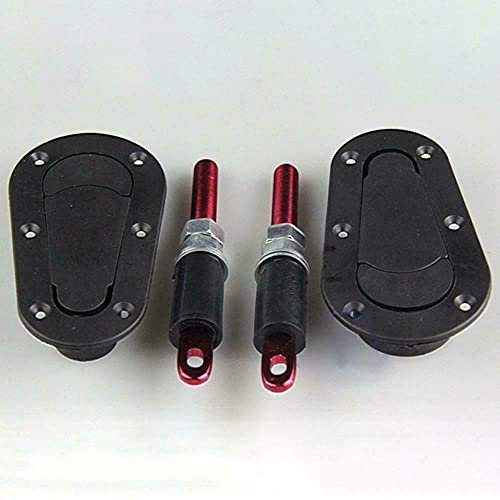 Us Black Racing Car Quick Release Bonnet Lock Hood Pins Latch No Key Locking Kit #TOP3