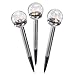 Produktbild Esotec esotec 102310 Deko-Solar-Gartenstecker goldene Kugeln im 3er-Set, angenehmes warmweißes Licht, wunderbare Lichteffekte durch Bruchglas-Optik, D x H: 8 x 26 cm