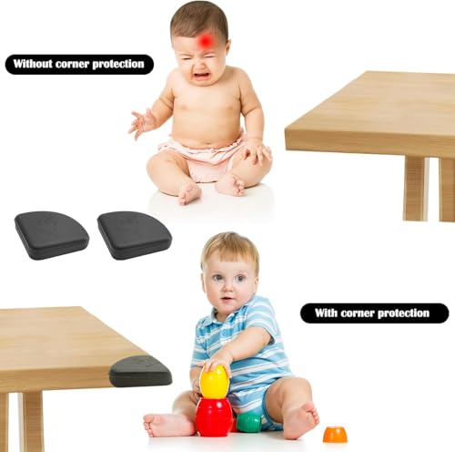 Eckenschutz Baby Schwarz Kantenschutz Silikon 12 Stück Selbstklebend Kantenschutz Tisch Tischkantenschutz Ecken für Verschiedene Möbel, Stoßschutz für Baby Kinder ältere Menschen
