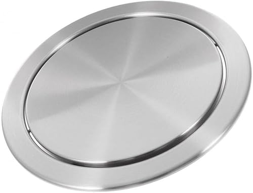HPTHLY Swing Trash Can Lid,Stainless Steel Balance Flap Cover Metal Trash Can Swing Lid Garbage Bin Wastebasket Built-In Cover For Home Kitchen Bathroom,
