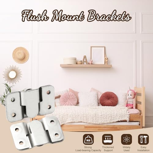 Image of MroMax 30PCS Flush Mount Bracket 2.2 inch x 1.18 inch Interlocking Photo Frame Hook Zinc Plated Wall Mount Clip Hook for Picture Display Art Gallery Wall Mount Hardware Silver