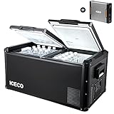 ICECO VL90 Pro 95 Quarts Dual Zone Portable Refrigerator with SECOP Compressor, Multi-directional...