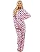 Produktbild CityComfort Damen Comfy Pyjamas Damen Soft Fleece Loungewear | Bestickt mit Langarmshirt Frauen (12-14 (M), rosa Katze)