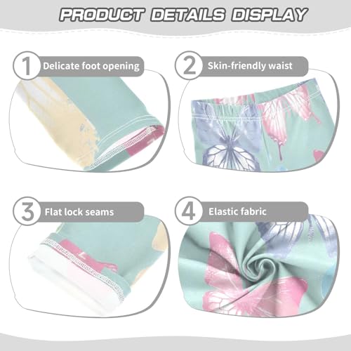 Toddler Girls Leggings Printed Yoga Pants Leggings Pastel Butterflies for Kids3