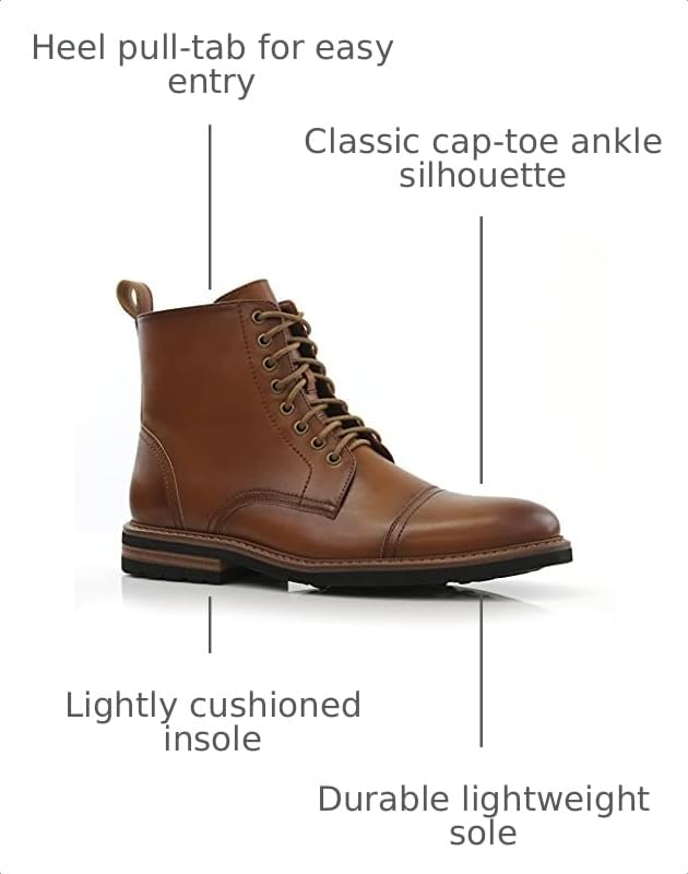 Image of Polar Fox Men's Ankle Dress Boots | Lace-up Casual Fashion Boot Collection | Cap Toe & Plain Toe Styles |