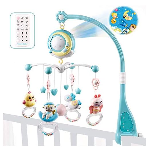 1 Unid Bebé Cuna Musical Móvil Con Control Remoto Cama Campana Juguete Educativo, Móvil Musical Para Cuna De Bebé, Sonajero Para Cama De Bebé, Sonajero De Lástica, Luz De Estrellas, Caja De Música Par