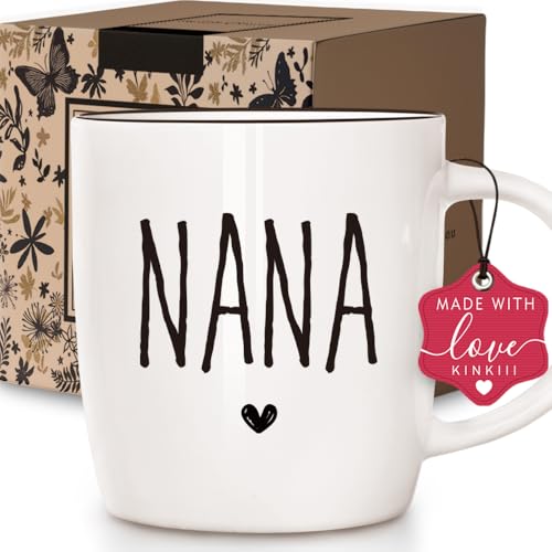 Promoted to Nana Coffee Mug Gifts for Grandma, New Pregnancy Announcement Gift for Future Grandmother, Unique Baby Reveal Mugs for Grandma Nana, Christmas Thanksgiving Coffee Mug Gift, 13oz