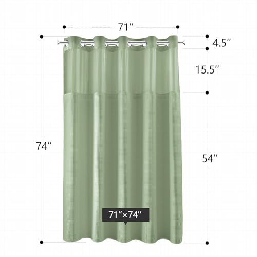 River Dream Cotton Blend Fabric Shower Curtain Set with Liner, Sage, 71x74 by River Dream - Used condition - Image 6