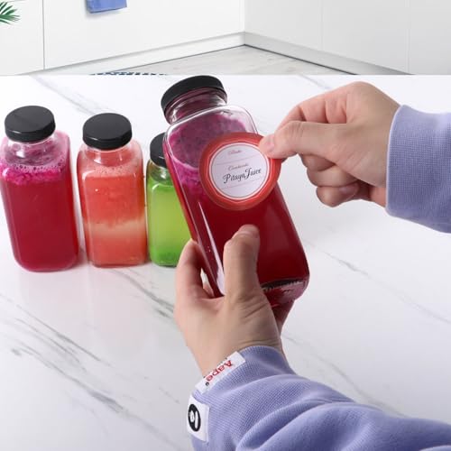 BIGIVACA 8 oz Glass Juice Bottles with Lids,6 PACK Bottles for Juicing,Square Drinking Jars Glass for Coffee,Cola,Milk,Tea in Travel,Work,School by BIGIVACA - Image 4