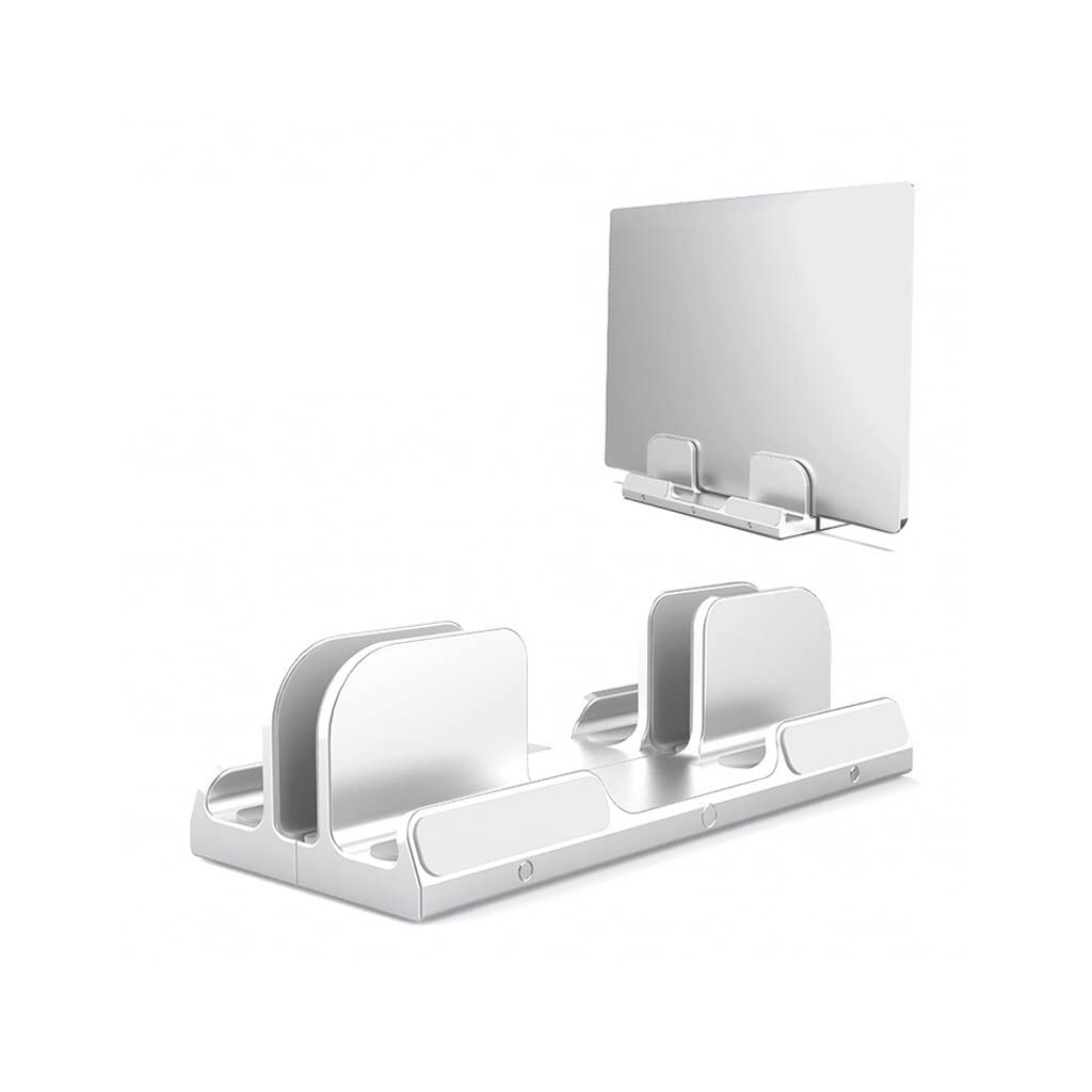 Estante de almacenamiento de computadora vertical plateado soporte metálico portátil