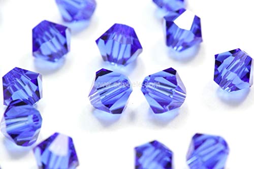 100Pcs Authentic Preciosa Faceted Bicone Crystal Beads 6Mm Sapphire Blue Compatible With Swarovski Crystals 5301/5328 Pre-B613 #TOP2