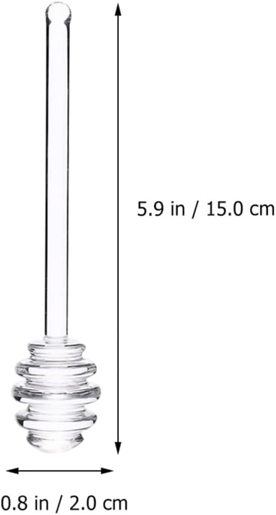 6 pcs Reusable Wand Stirrer Mini Stir Beverage Rod Container Jam Stirring Favors Kitchen Party Mixing Coffee for Sticks Dippers Glass Clear Honey Containers Rods Home Jars
