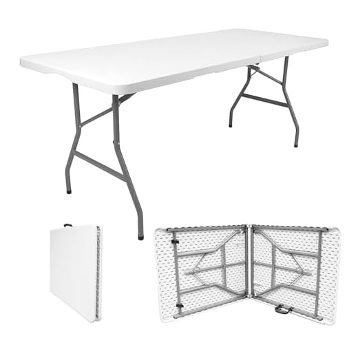 Royalford 6ft Heavy Duty Folding Table - Portable & Compact Foldable Table - Ideal Folding Table for Picnic, Catering, Garden, Camping Table, Pasting, Crafting, Party, BBQ Market