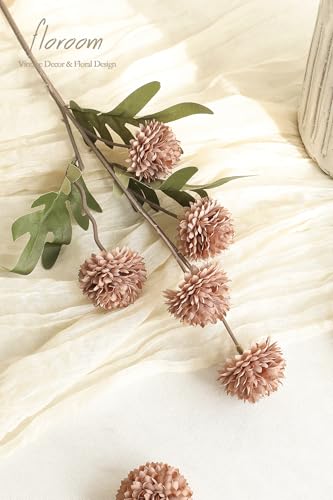 Floroom バーントオレンジ トープ ミックス フェイクシルク マム 造花 バルク フェイクスモール ミニ菊 茎付き DIY ウェディング センターピース フラワーアレンジメント 花瓶 フィラー ホームデコレーション [5]