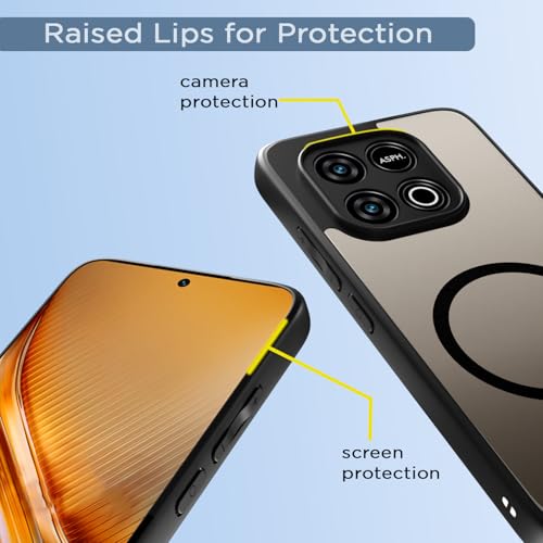 Image of Pikkme Back Cover for iQOO Neo 10 5G / Vivo Y300 GT 5G Compatible with Mag-Safe | Shockproof Design | Hard Transparent Back Case (Black Mag-Safe)