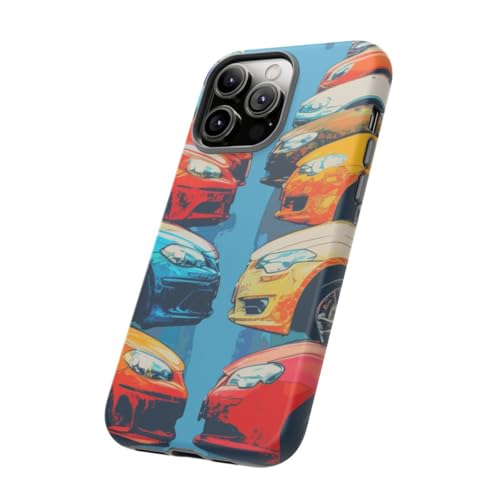 Coque rigide mate iPhone 14 Pro Max Voitures Modernes Colorées