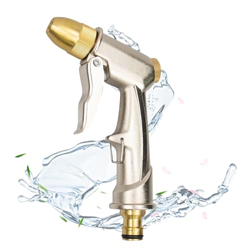 Home-X Hose Pipe Spray Gun, 100% Heavy Duty Metal Garden Hose Spray Gun, High Pressure Adjustable Hose Sprayer, Garden Hose Nozzles & Spray Guns, Ideal to Watering Lawns, Cleaning Floor Cars Pet Baths
