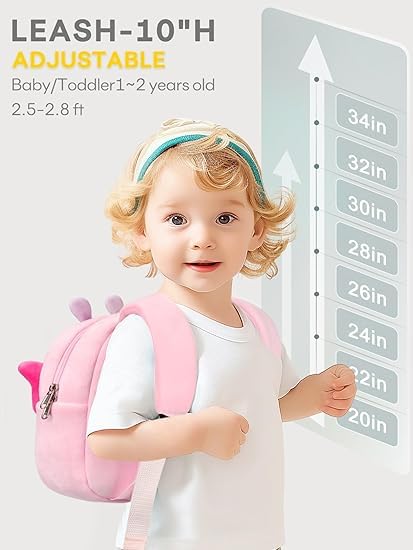 Image of Frantic Cute Backpack for Nursery Children Soft Plush Velvet Cartoon Animal Plush Preschool Mini Travel Bags for Baby Girl & Baby Boy Ideal for Girls, Boys & Toddlers, 2-5 Years