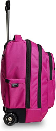 Invicta Trolley Bump, 2 in 1, Schulranzen mit Rollen, Rucksack mit Trolleyfunktion für Kinder, ab 1. Klasse, für Schule, Reisen, Mädchen&Jungen; fuchsienrot